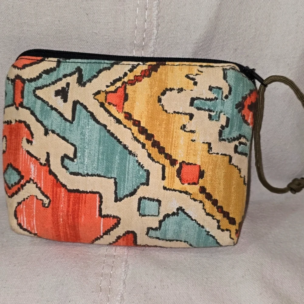 MC Coin Purse with double-sided pattern, boho wristlet